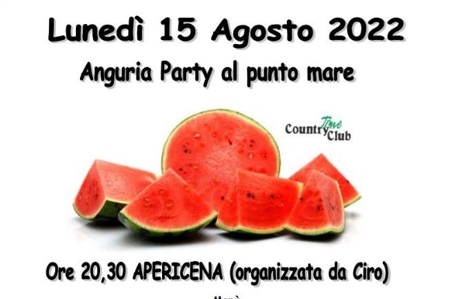 Anguria Party al punto mare il 15 agosto